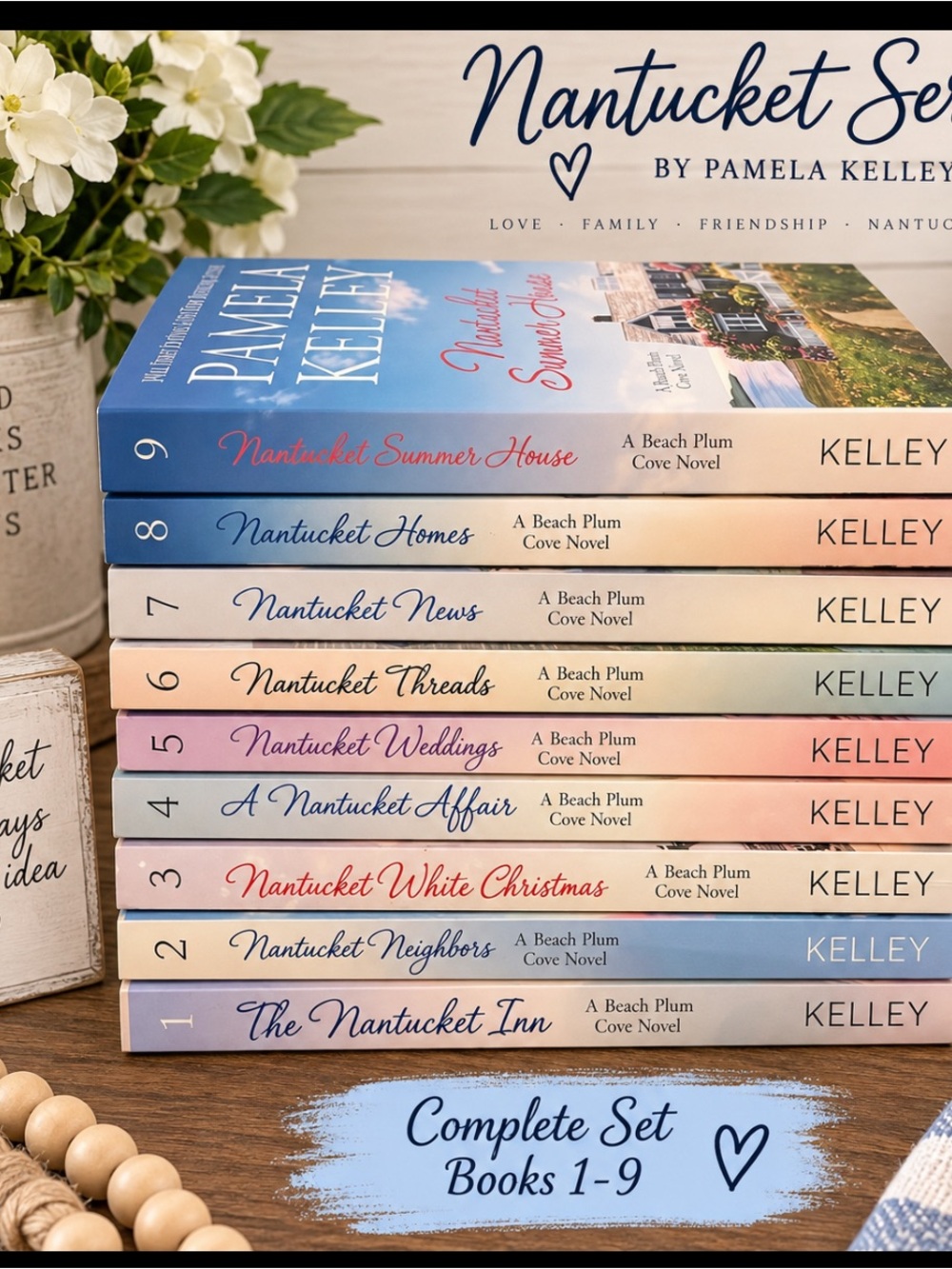 Nantucket Series Complete Set (Books 1-9) - Pastel Blue & Cream